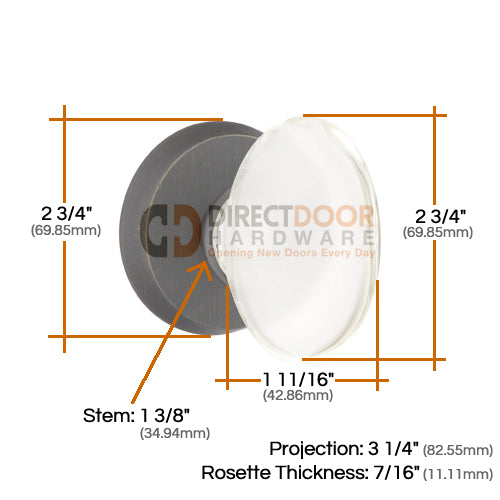 Emtek Sandcast Hampton Door Knob with Style 2 Rosette