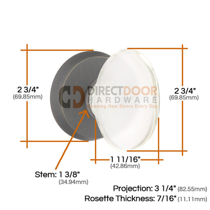 Emtek Sandcast Hampton Door Knob with Style 2 Rosette