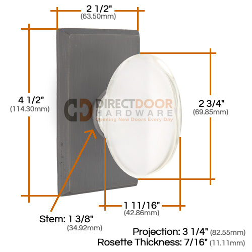 Emtek Sandcast Hampton Door Knob with Style 3 Rosette