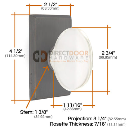 Emtek Sandcast Hampton Door Knob with Style 3 Rosette