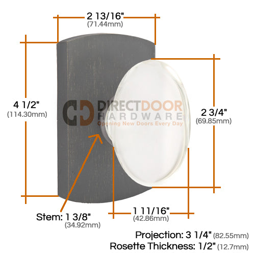 Emtek Sandcast Hampton Door Knob with Style 4 Rosette
