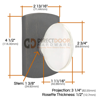 Emtek Sandcast Hampton Door Knob with Style 4 Rosette