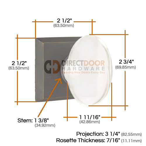 Emtek Sandcast Hampton Door Knob with Style 6 Rosette