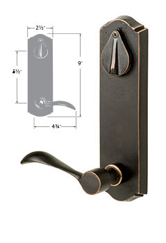 Sure-Loc Sandstone lever keyed inside and outside view
