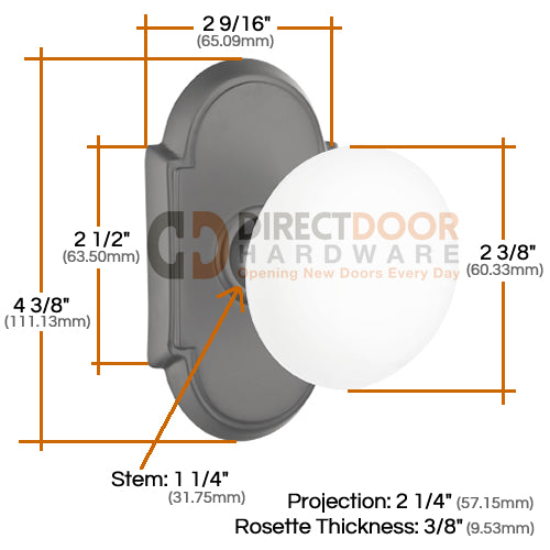 Emtek Sandcast Bristol Door Knob with Style 1 Rosette