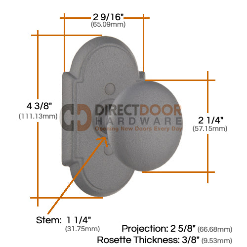 Emtek Jamestown Door Knob with Style 1 Rosette