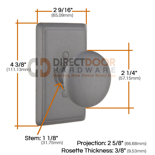 Emtek Jamestown Door Knob with Style 3 Rosette