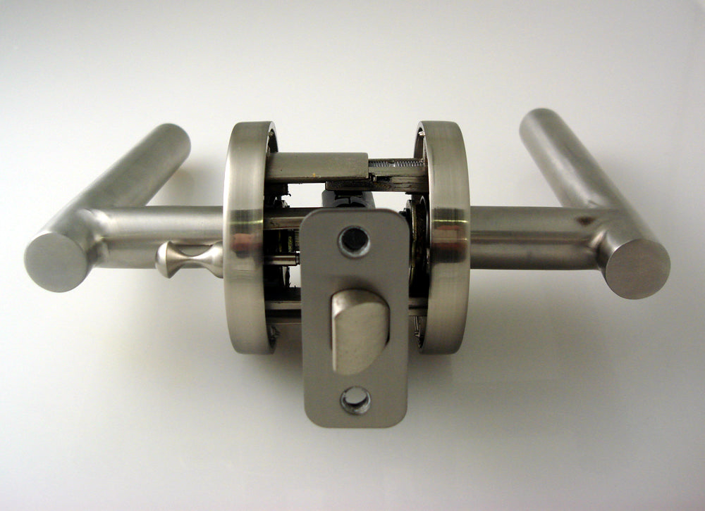 Sure-Loc Juneau Lever Side View Privacy - Satin Stainless