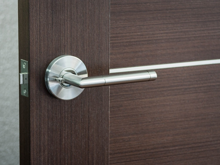 Nova Jupiter modern lever mounted on a door.