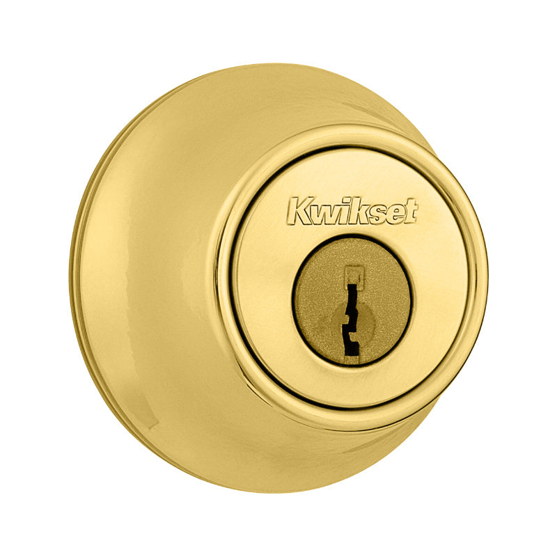 Kwikset Single Cylinder Deadbolt Polished Brass