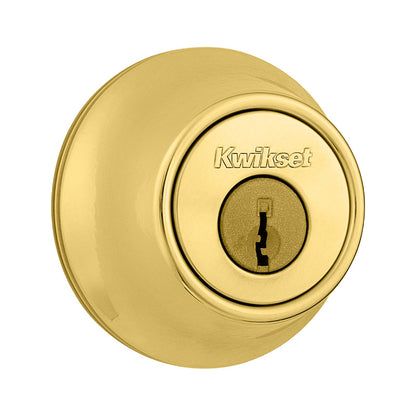 Kwikset Single Cylinder Deadbolt Polished Brass