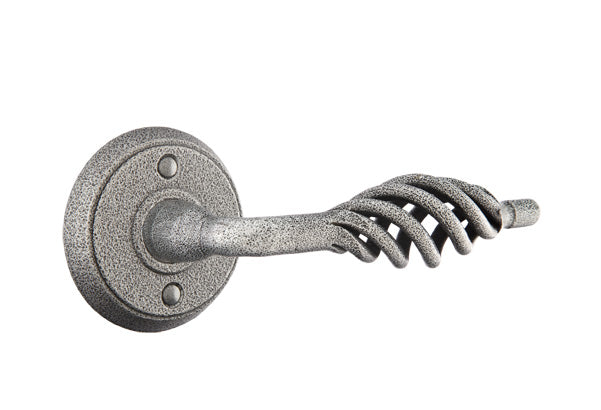Lafayette Lever with Style 2 Rosette - Satin Steel