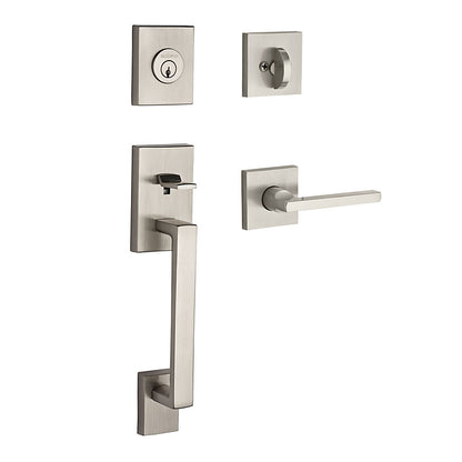 La Jolla Handleset Shown in Satin Nickel