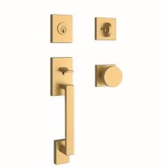 La Jolla Handleset Shown in Satin Brass