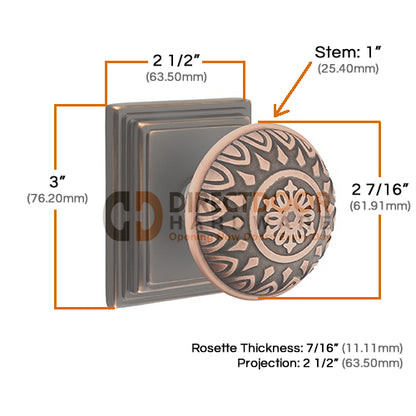 Emtek Lancaster Knob with Wilshire Rosette