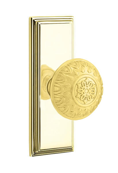 Emtek Lancaster Knob with 7 Inch Wilshire Sideplate