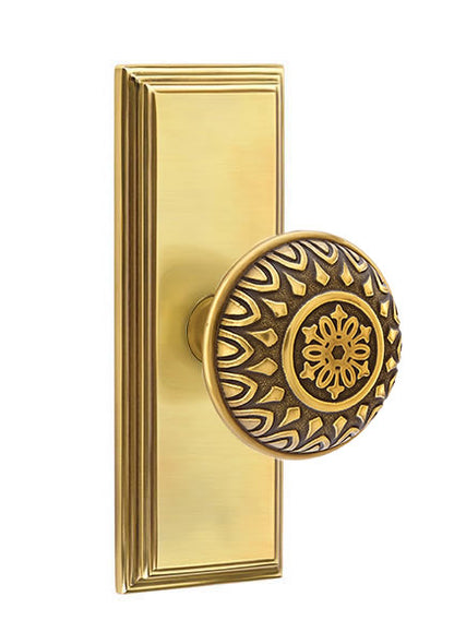 Emtek Lancaster Knob with 7 Inch Wilshire Sideplate