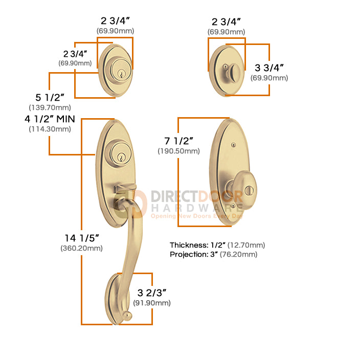 Baldwin Landon Two-Point Lock Handleset 85345