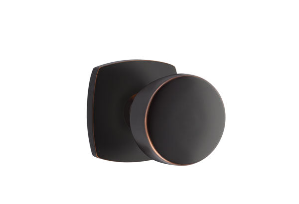 Emtek Laurent Door Knob with Urban Modern Rosette in Satin Nickel
