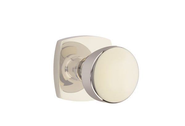 Emtek Laurent Door Knob with Urban Modern Rosette in Satin Nickel