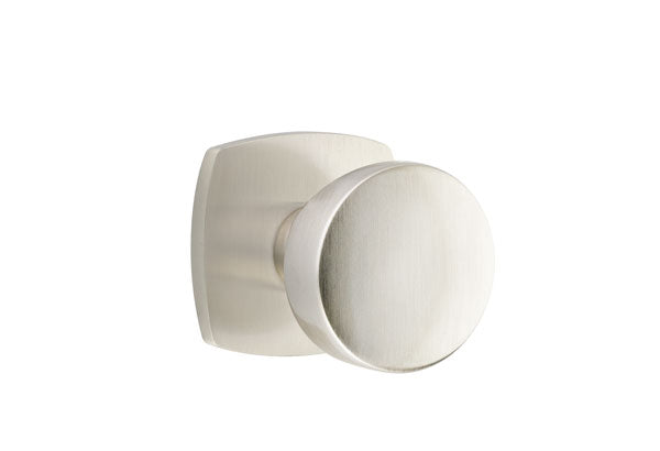 Emtek Laurent Door Knob with Urban Modern Rosette in Satin Nickel