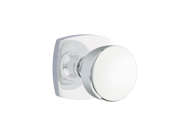Emtek Laurent Door Knob with Urban Modern Rosette in Satin Nickel