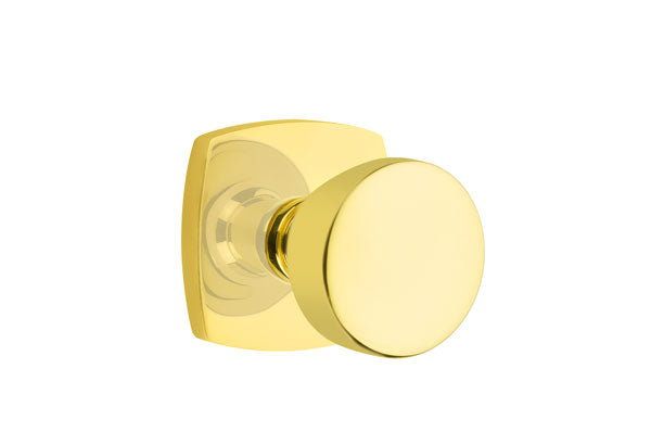 Emtek Laurent Door Knob with Urban Modern Rosette in Satin Nickel