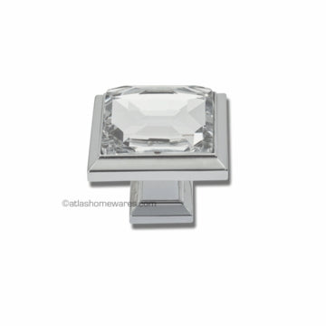 Legacy Crystal Square Knob 1 5/16 Inch Matte Black