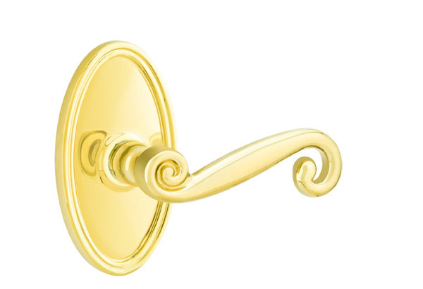 Emtek Rustic Lever Lifetime Brass-Oval Rosette