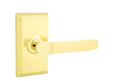 Emtek Milano Lever - Rectangular Rosette - Lifetime Brass