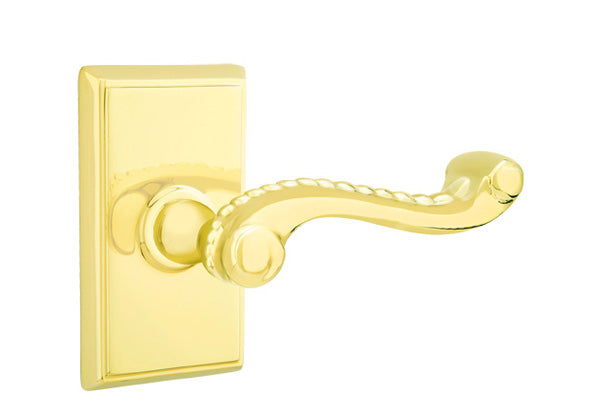 Emtek Rope Lever Lifetime Brass-Rectangular Rosette