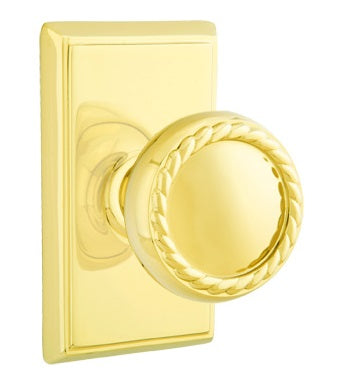 Emtek Rope Knob Lifetime Brass Rectangular Rosette