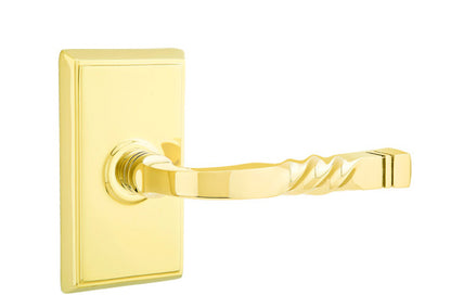 Emtek Santa Fe Lever Lifetime Brass- Rectangular Rosette
