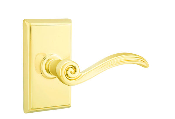 Emtek Elan Lever Lifetime Brass-Rectangular Rosette