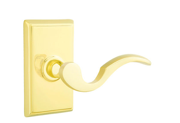Emtek Cortina Lever Lifetime Brass-Rectangular Rosette