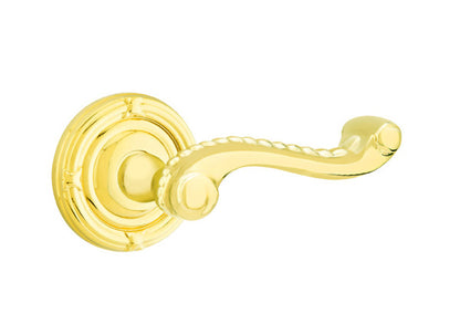 Emtek Rope Lever Lifetime Brass-Ribbon and Reed Rosette