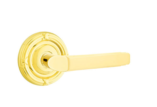 Emtek Milano Lever Lifetime Brass-Ribbon and Reed Rosette