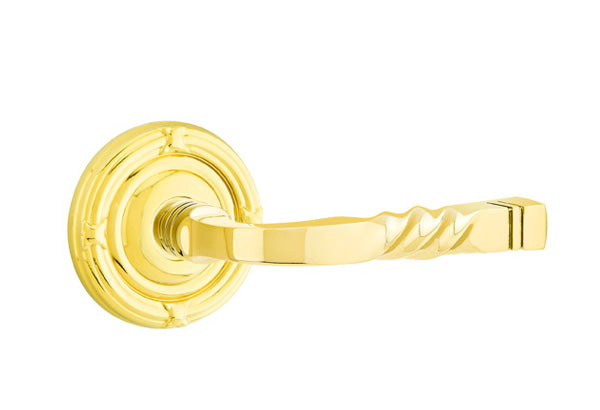 Emtek Santa Fe Lever Lifetime Brass-Ribbon and Reed Rosette