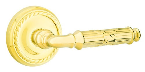 Emtek Ribbon and Reed Lever Lifetime Brass-Rope Rosette
