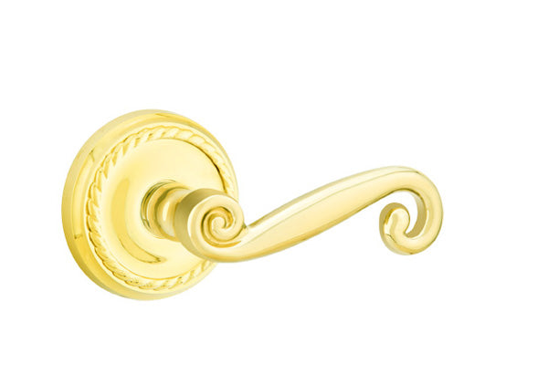 Emtek Rustic Lever Lifetime Brass-Rope Rosette
