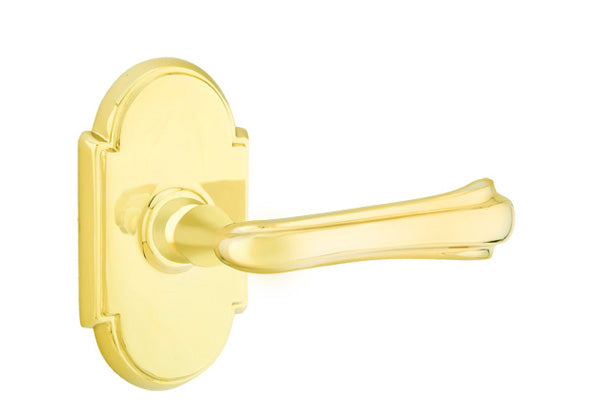 Emtek Wembley Lever with Style 8 Rosette in PVD Lifetime Brass