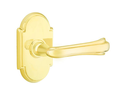 Emtek Wembley Lever with Style 8 Rosette in PVD Lifetime Brass