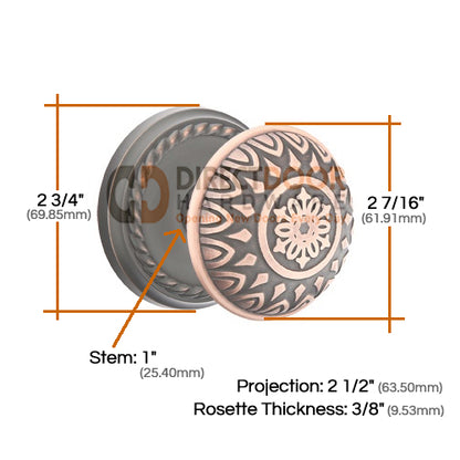 Emtek Lancaster Knob Specs Rope Rosette