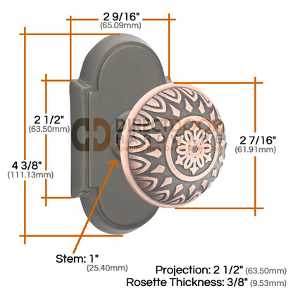 Emtek Lancaster Knob Specs #8 Rosette