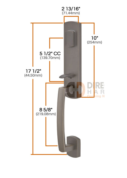 Emtek Sandcast Logan Grip by Grip Handleset