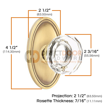 Emtek Lowell Crystal Knob with Oval Rosette