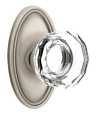 Emtek Lowell Crystal Knob with Oval Rosette