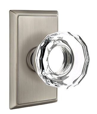 Emtek Lowell Crystal Knob with Rectangular Rosette