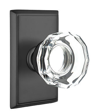 Emtek Lowell Crystal Knob with Rectangular Rosette