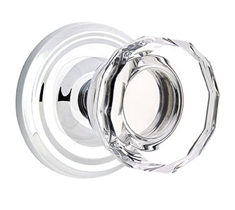 Emtek Lowell Crystal Knob with Regular Rosette